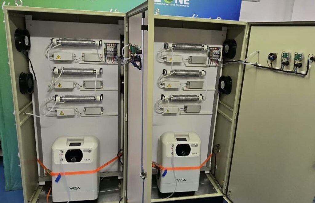 Two ozone generator cabinets with oxygen concentrators
