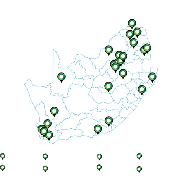 Biozones International Footprint New Pins 2